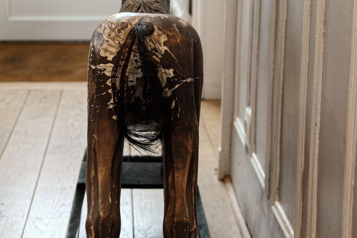 Wooden rocking horse, 19th century