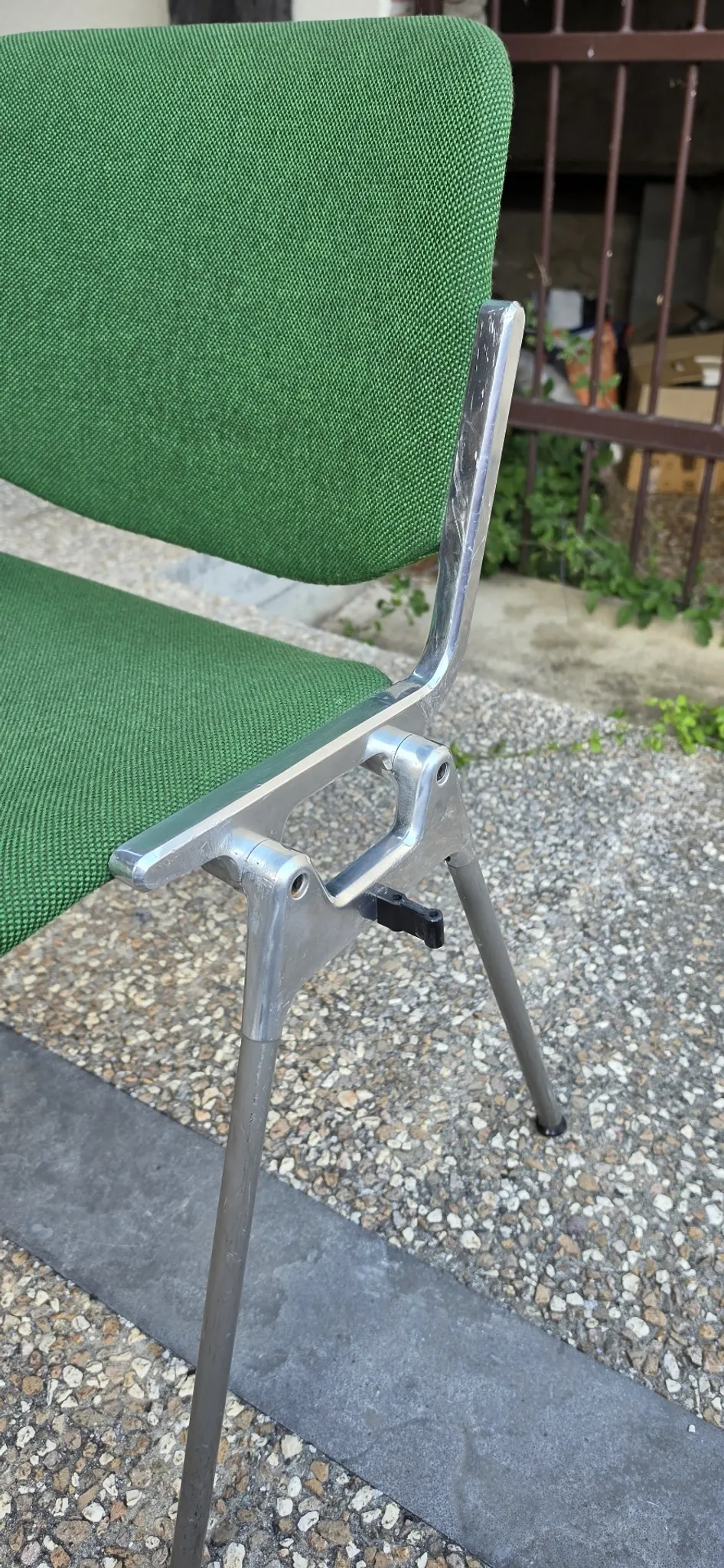 Set of 3 DSC 106 chairs by Castelli, Giancarlo Piretti, forest green.