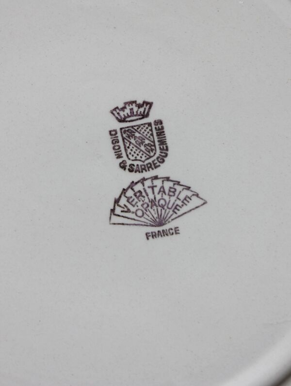 10 assiettes creuses en faïence ivoire liseré doré Digoin Sarreguemines vintage