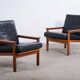 Vintage Danish Lounge Chairs in Teak by Illum Wikkelsø, 1950s, Set of 2