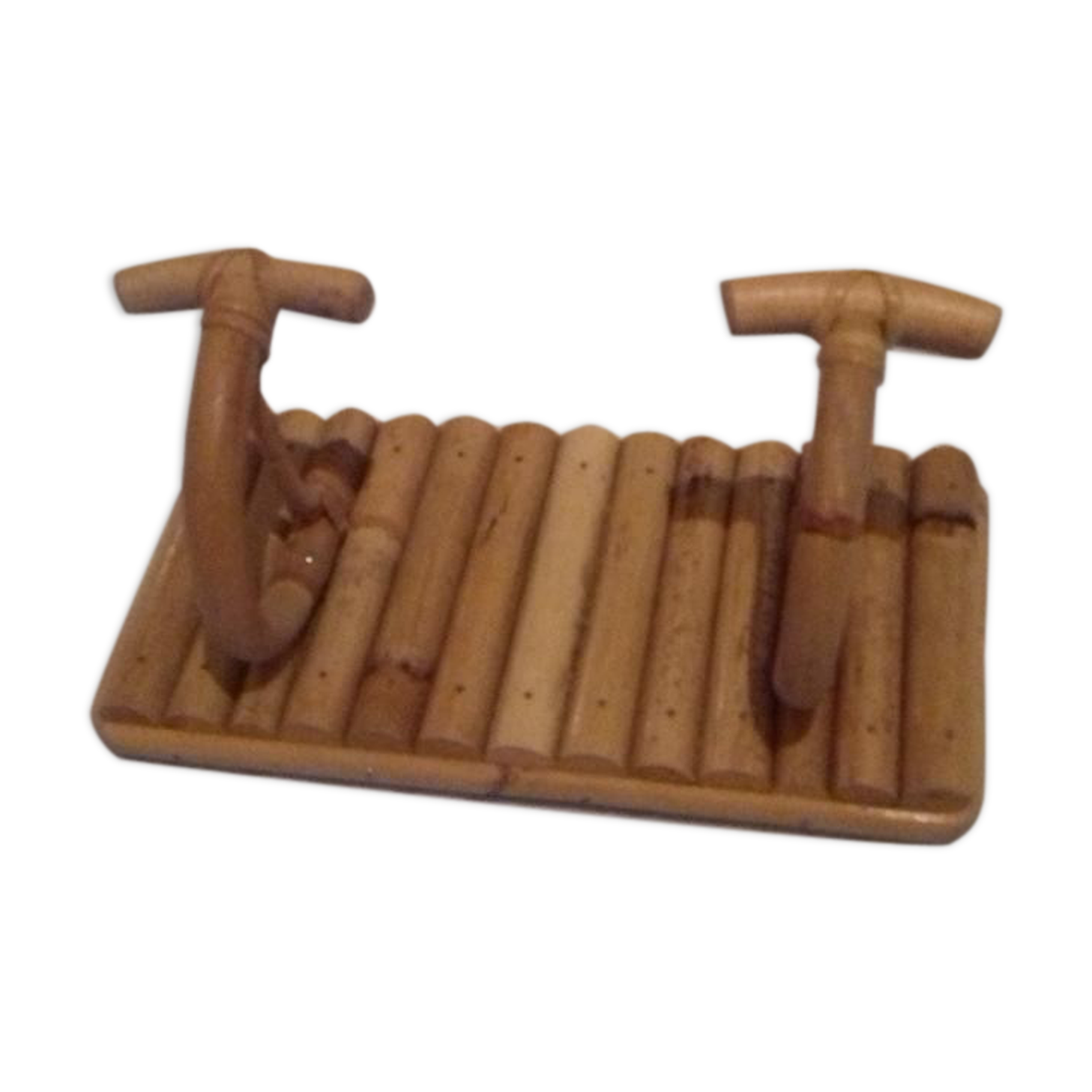 Rattan and bamboo coat holder