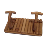 Rattan and bamboo coat holder