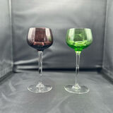 8 multicolored stemmed glasses