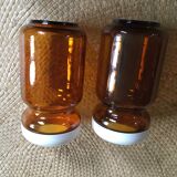 Duo of amber jars