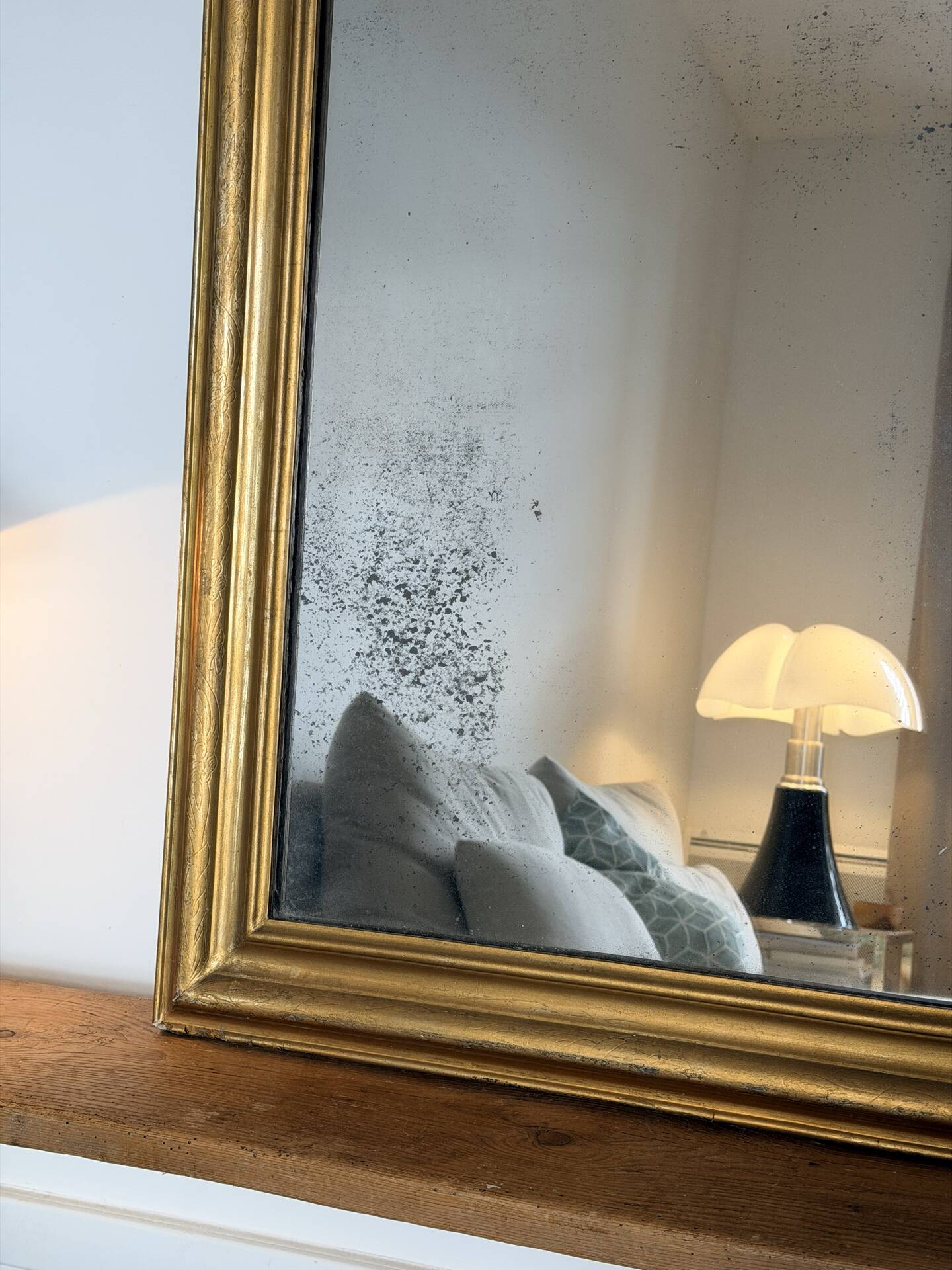 Louis-Philippe gilded mirror with mercury glass 89x65cm