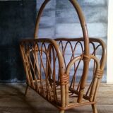 Rattan magazine holder 50s