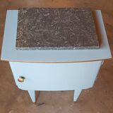 Vintage ice blue and gold nightstand