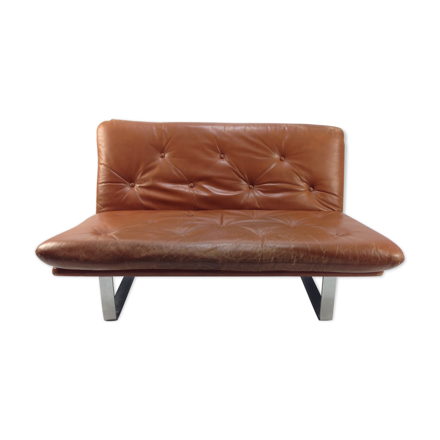 Canapé en cuir vintage par Kho Liang Ie pour Artifort années 1960