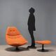 Artifort F588 armchair vintage design by G. Harcourt with footrest 1960s