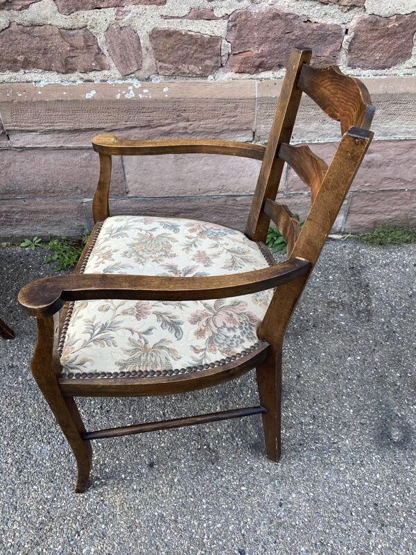 2 fauteuils type Bridge Art déco Néo classique salon style vintage 1950s