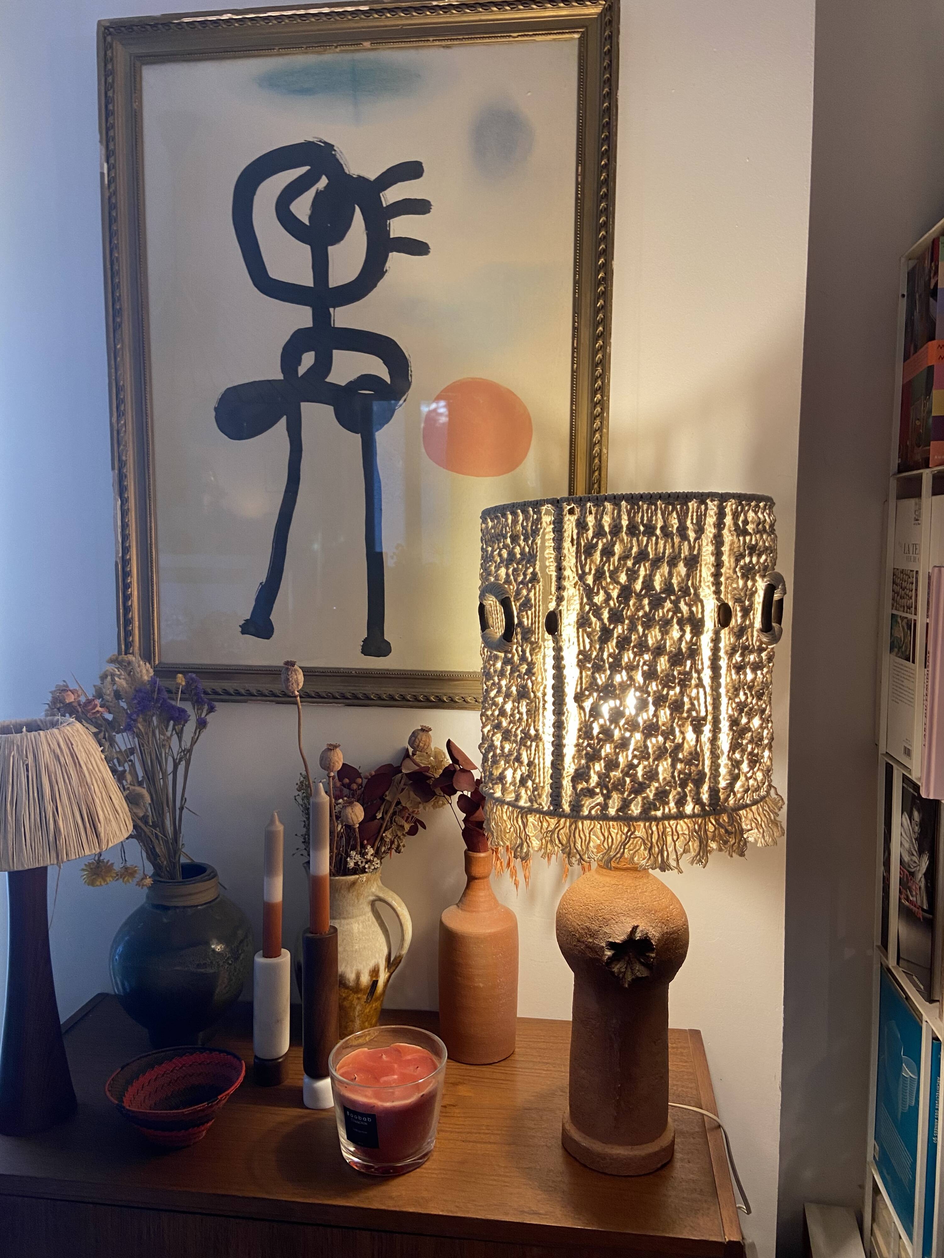 Terracotta lamp from the 60s and 70s