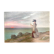 Old painting - The lady with the hat and the sea - 1890