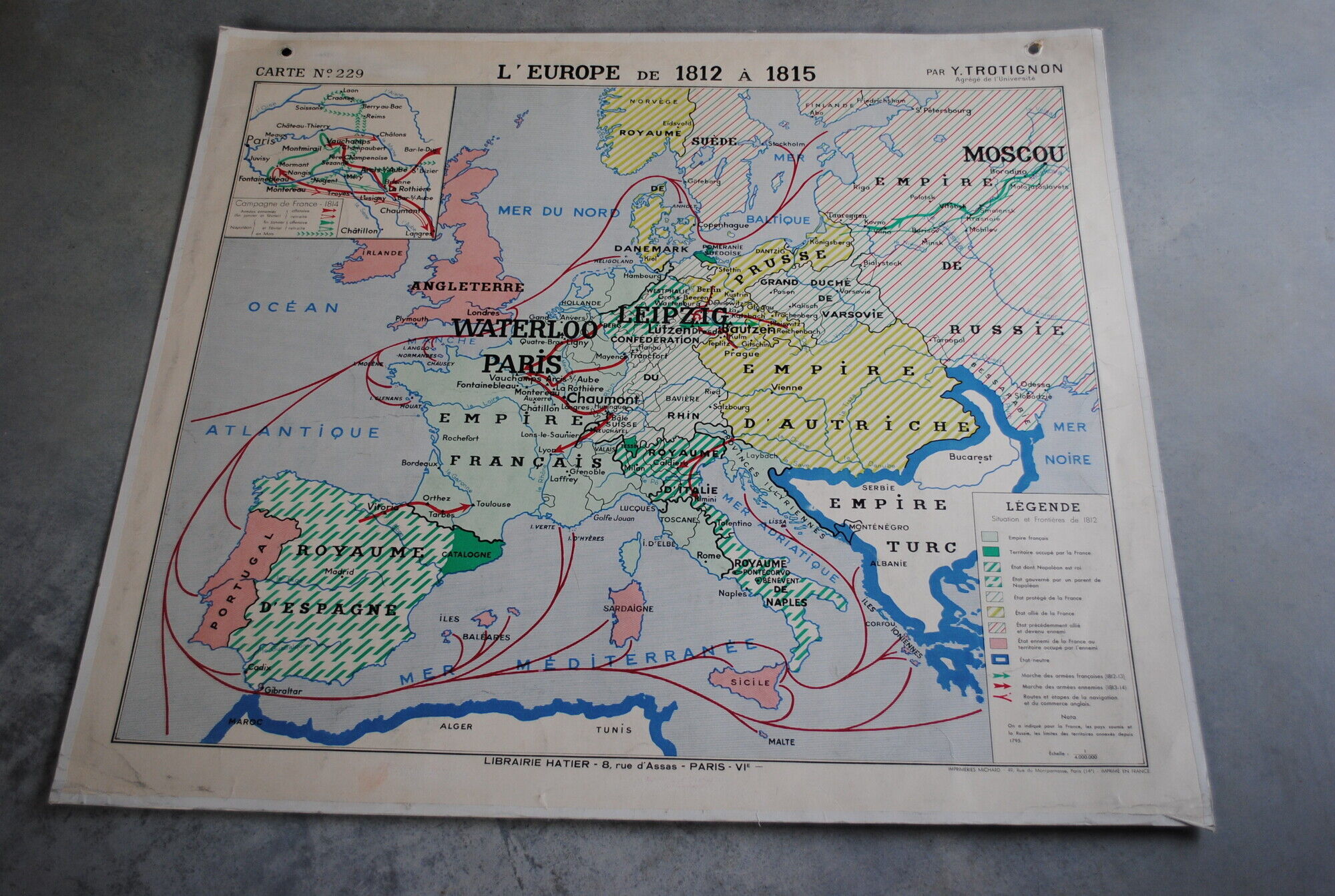 Vintage Europe school map