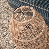 Pair of wicker pendant lights
