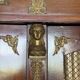 Large antique library from the Empire/Napoleon III period in mahogany and gilded bronze.