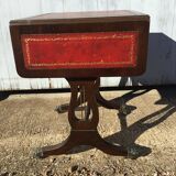 Coffee table on leather