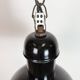 Black Enamel Industrial Pendant Lamp from AEG, 1930s