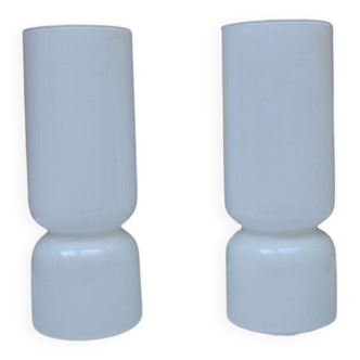 Pair of vintage opaline lamps