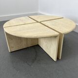 Italian Travertine Coffee or Side Tables, 1970s, Set of 4