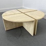 Tables Basses ou d'Appoint en Travertin, Italie, 1970s, Set de 4