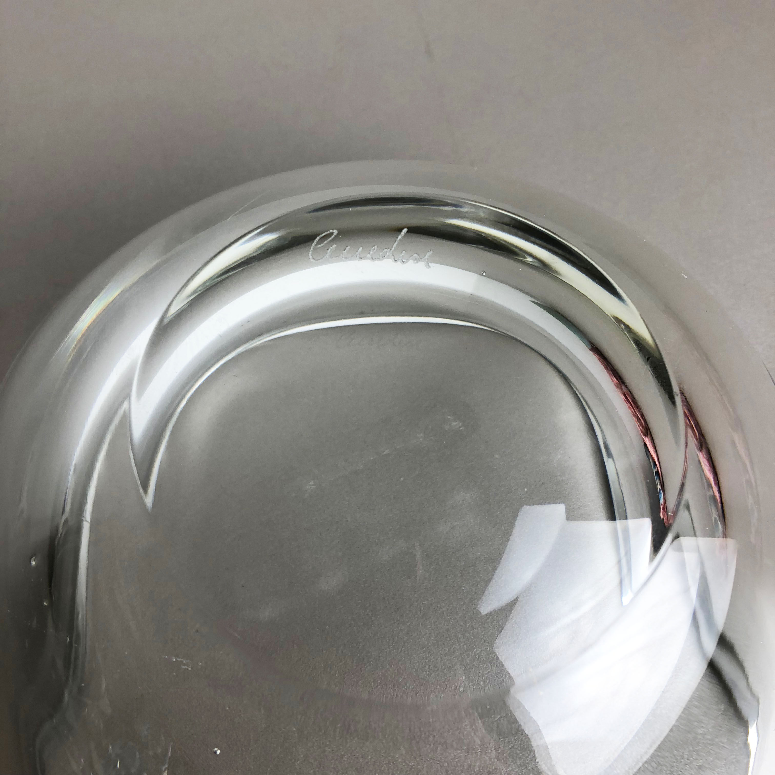 Murano clear glass shell bowl, by Gino Cenedese Italy, 1960