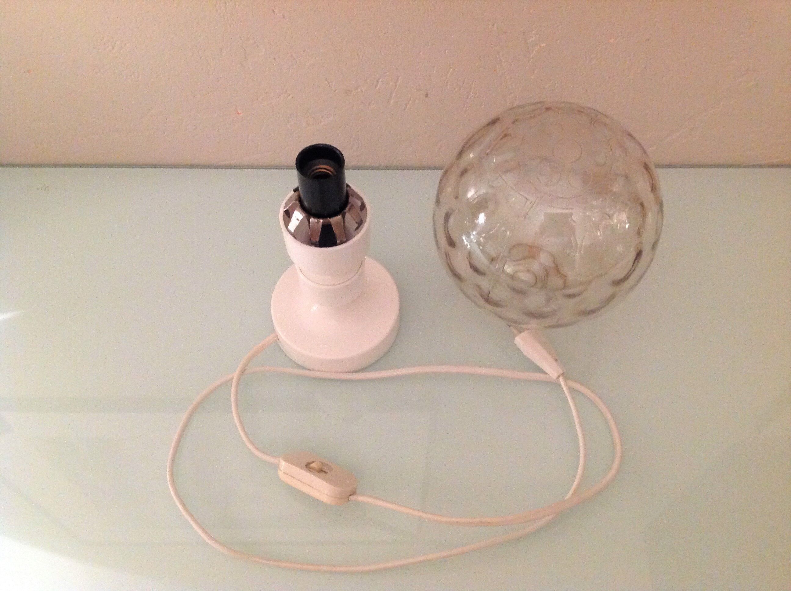 Bedside lamp globe in tinted glass / vintage 60s-70s