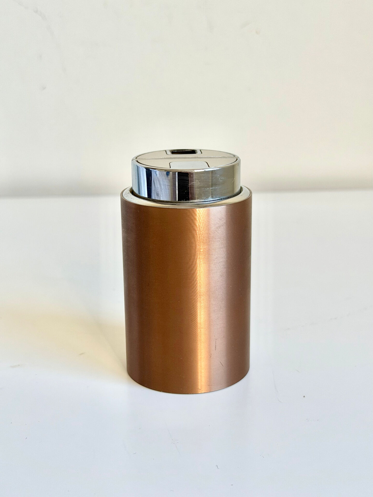 Minimalist Vintage SAROME Japan Table lighter modernist in Copper