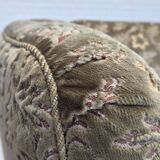 1960s, Danish 3-seater curved sofa, furniture velour, beech wood legs.