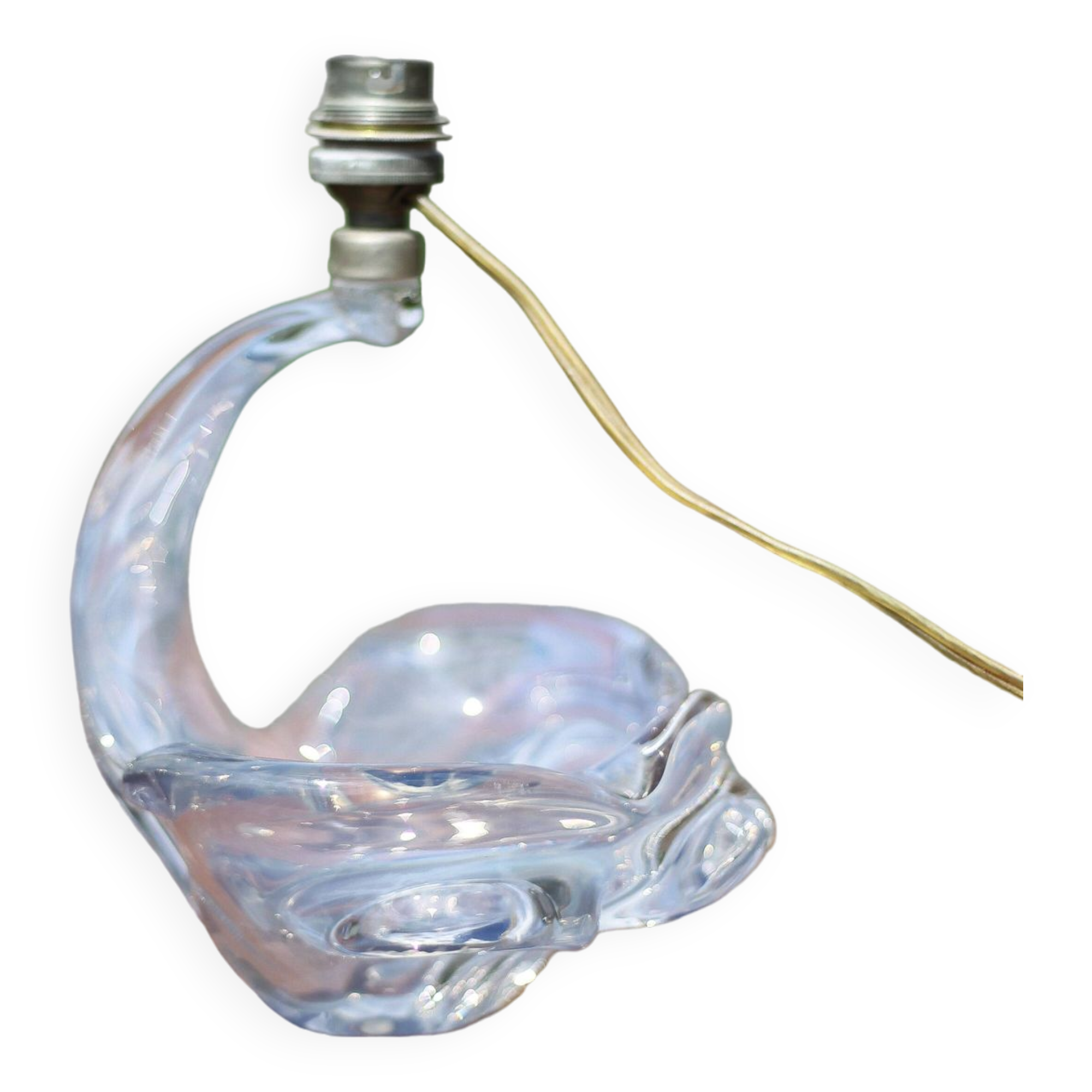 vintage crystal lamp, opalescent lamp base, bedside lamp, crystal table lamp, decoration