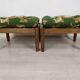 Pair of vintage oak poufs