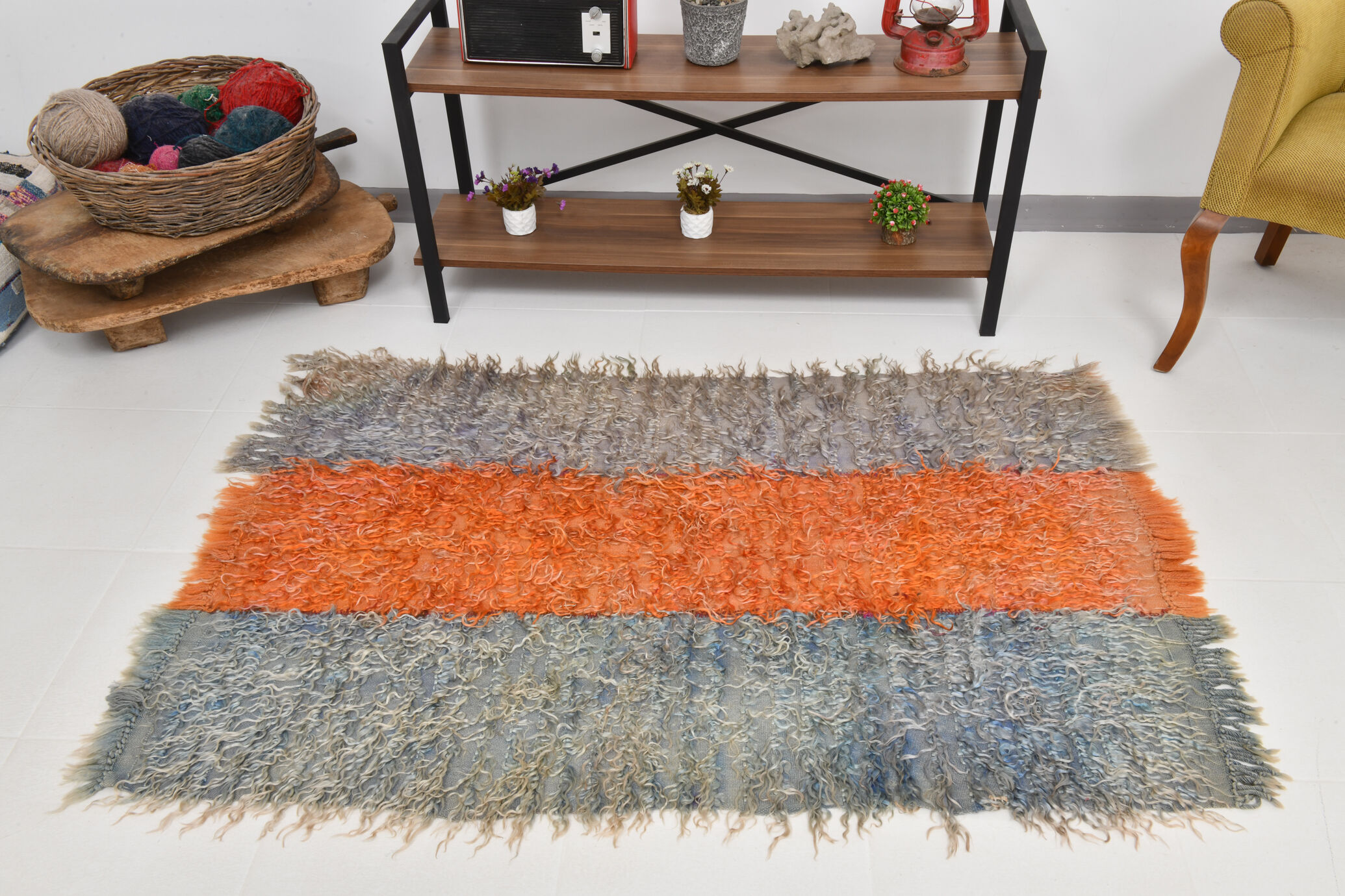 Handmade wool kilim rug 104x155cm
