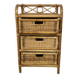 Vintage rattan chest of drawers