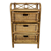 Vintage rattan chest of drawers