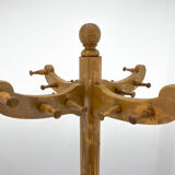 Vintage all-wood coat stand, Czechoslovakia, 1950's