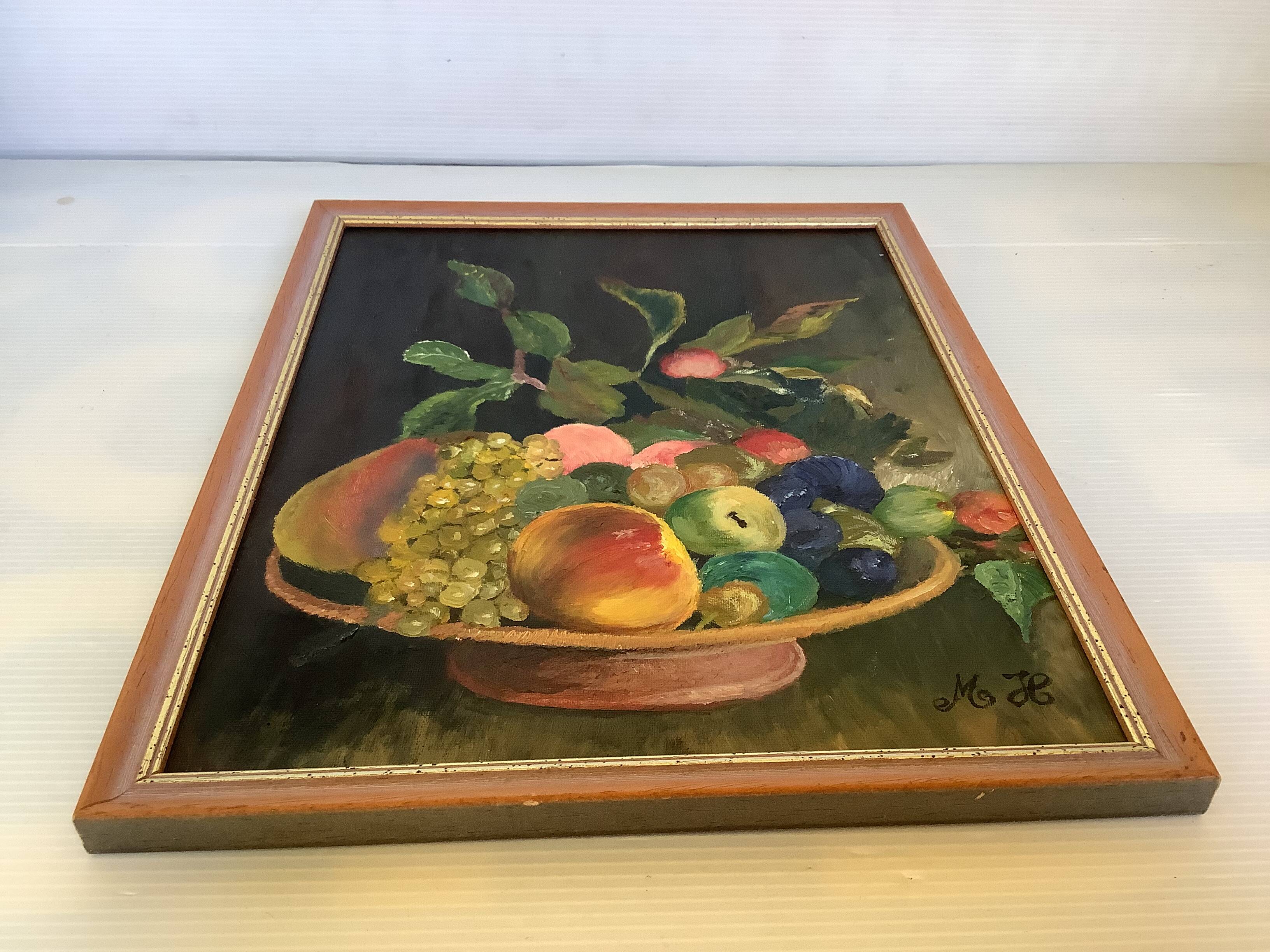 Still life painting oil on canvas signed