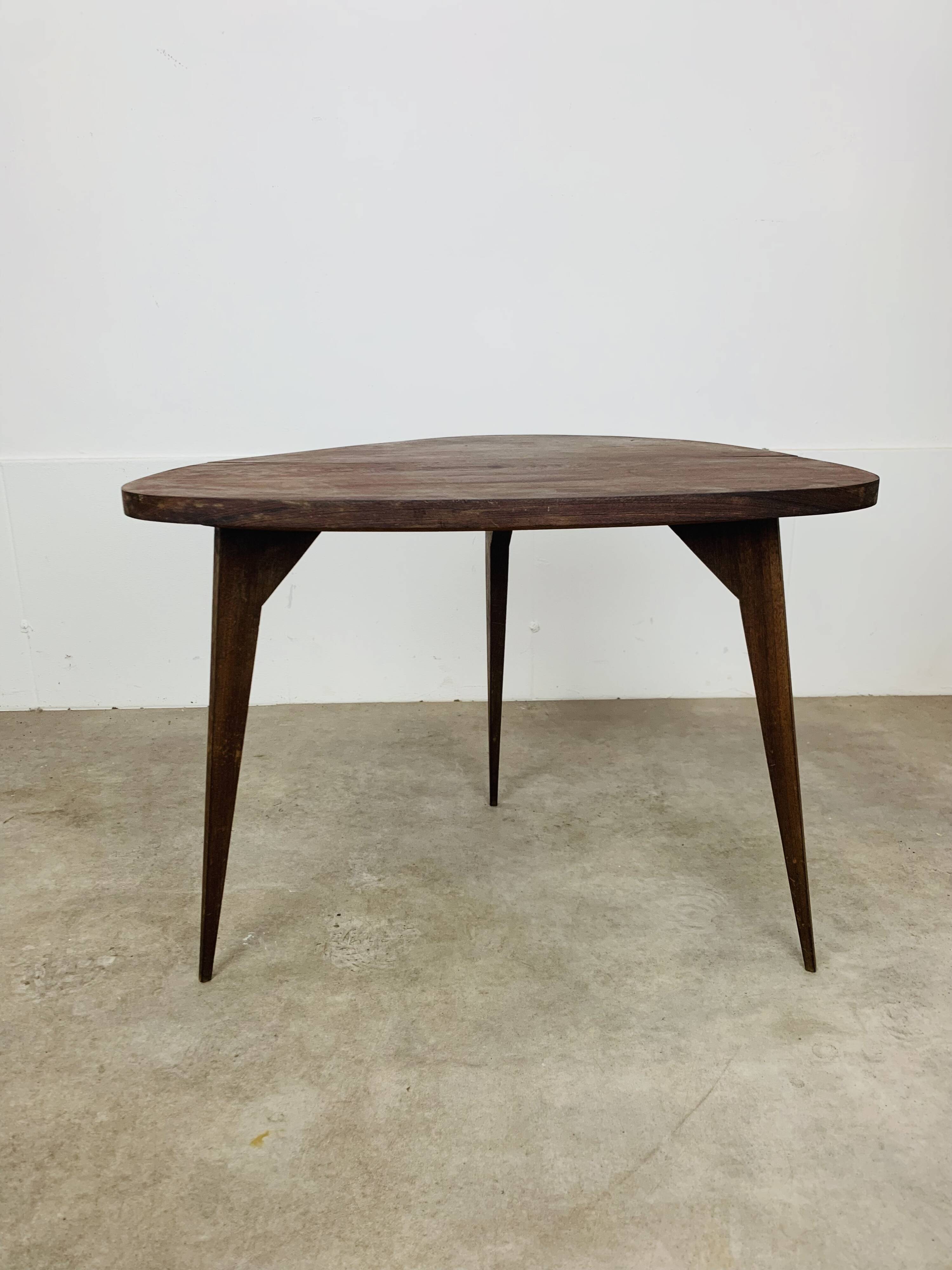 50s tripod coffee table with compass legs