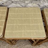 Set of four rattan stools