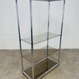 Shelf chrome and smoked glass 70s