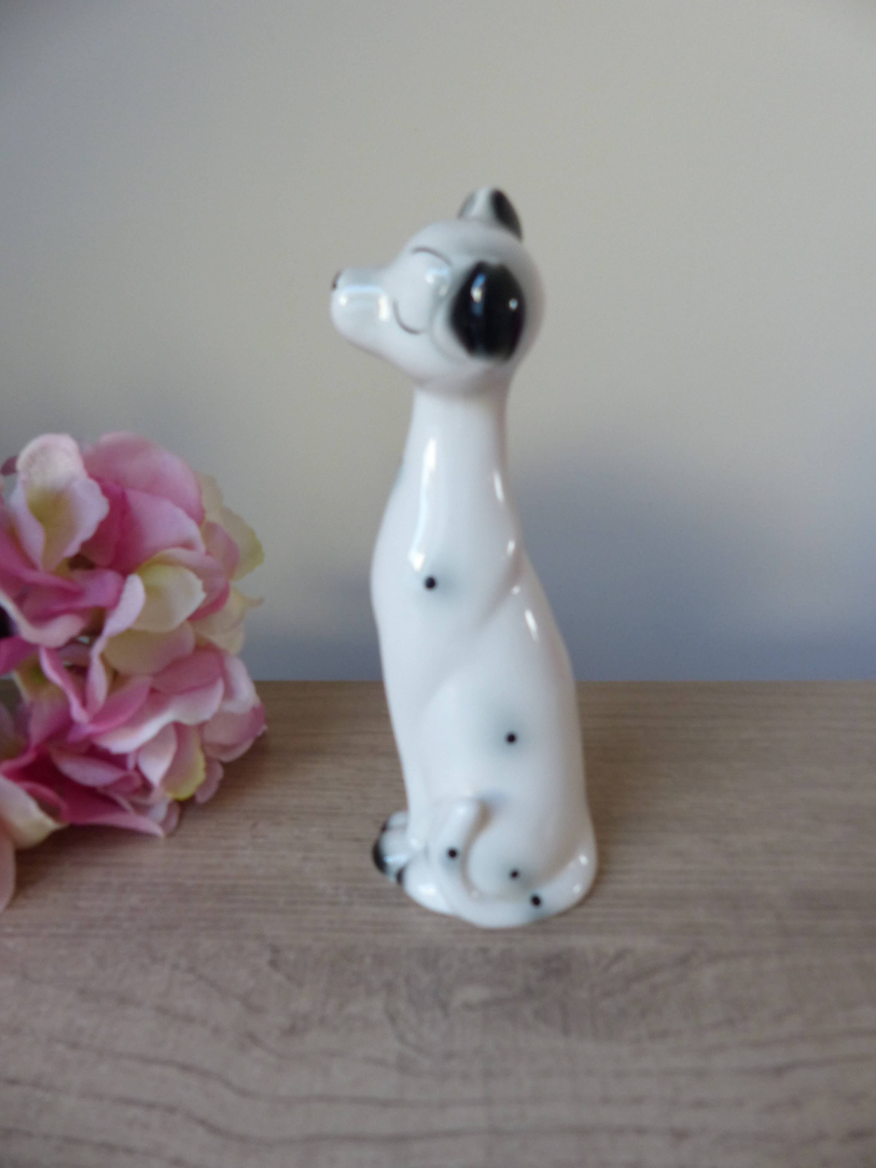 Vintage Dalmatian Dog Figurine, 1970s Ceramic Statue