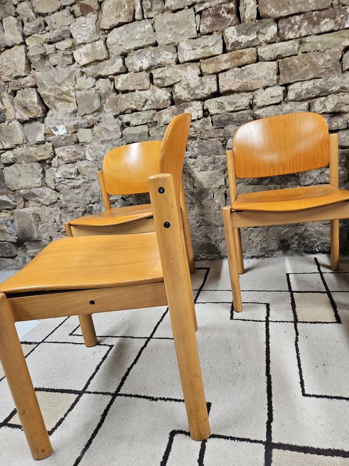 Lot 6 Danish stackable chairs 1970 vintage