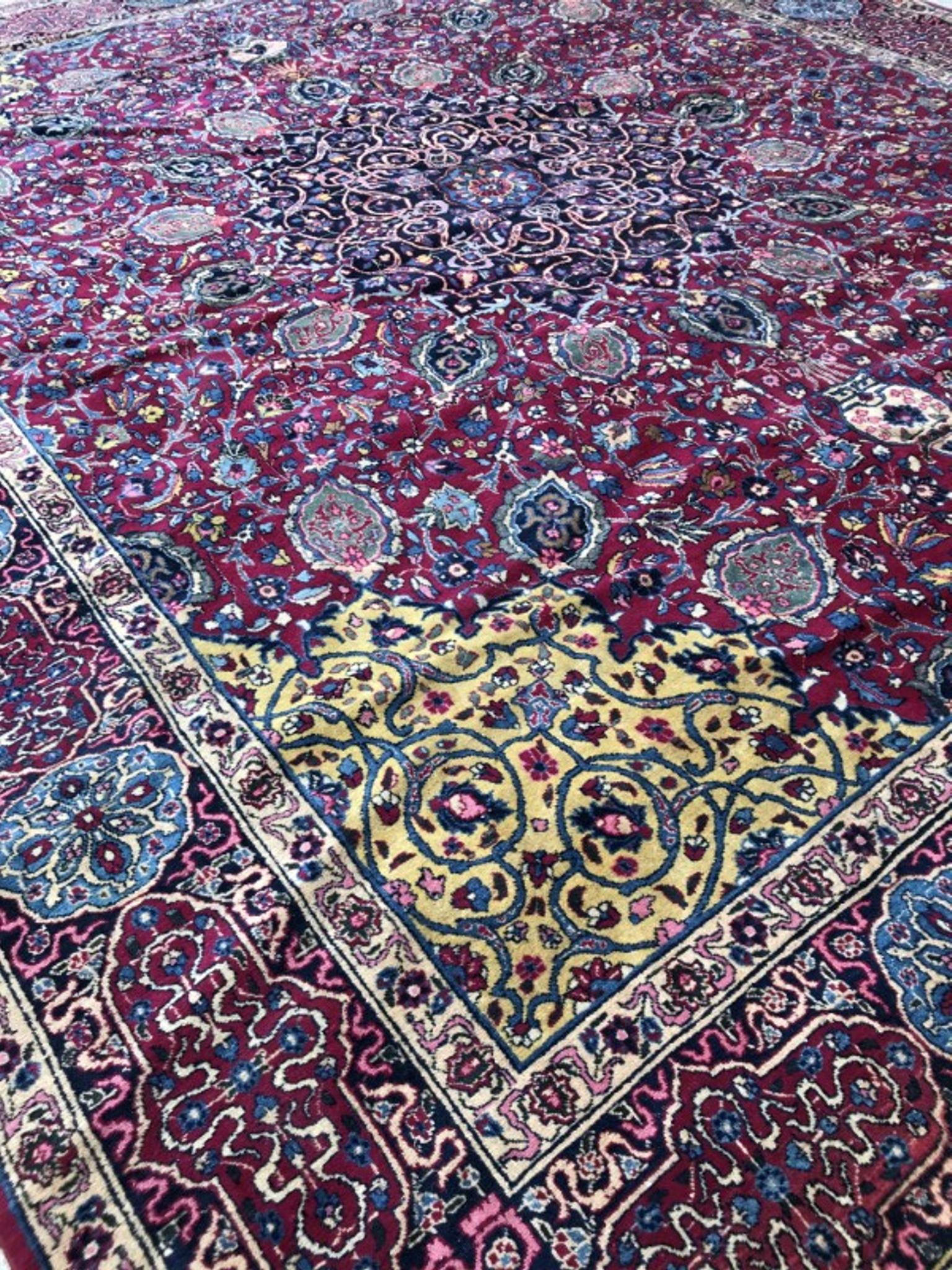 Splendid big old carpet Persian Kirman end handmade 325 X 400 CM