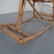 Large Bamboo Rocking Horse by Dirk van Sliedregt for Rohé Noordwolde, 1950s