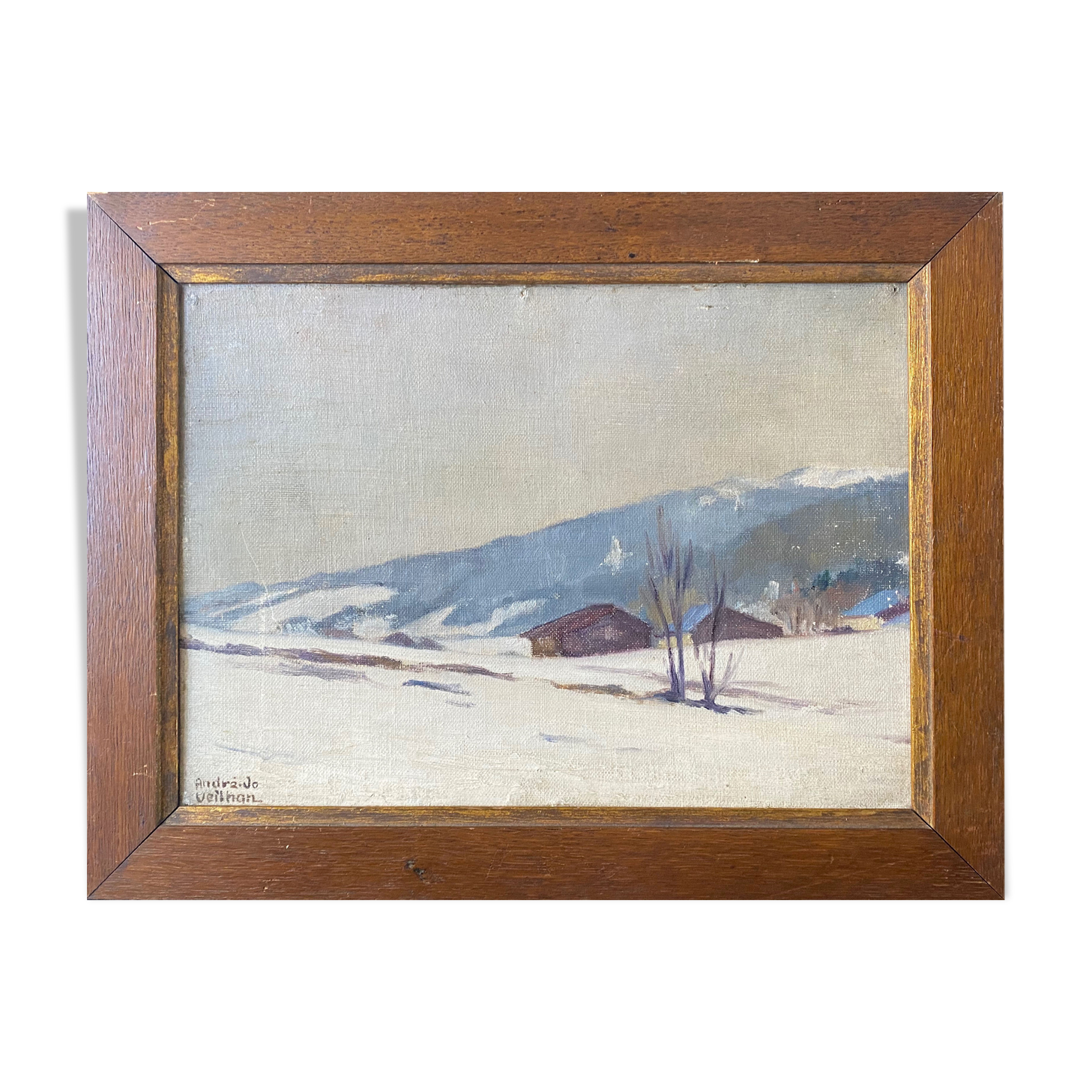 Painting "Snow landscape" by Veilhan Les Rousses (Jura)