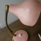 Pink metal table lamp flexible brass arm 70s vintage