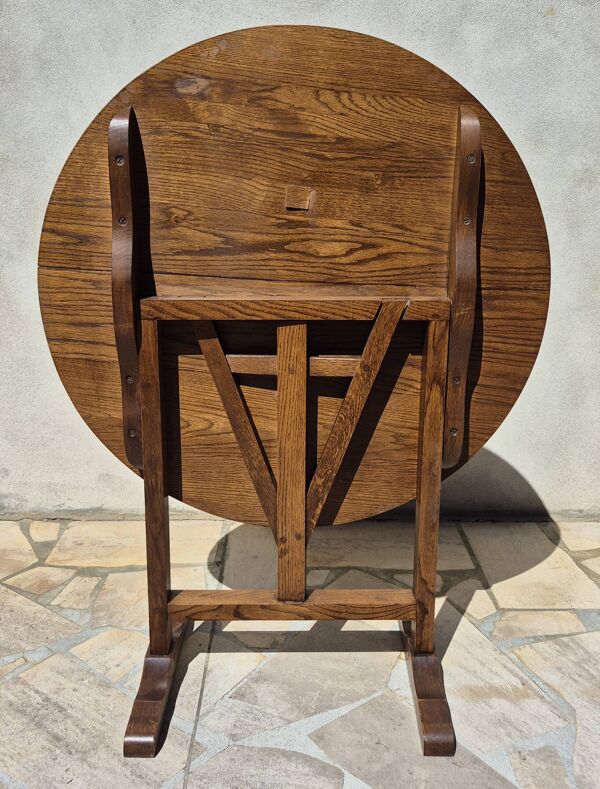 Petite table vigneronne ronde rabatable
