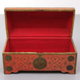 Oriental velvet chest brass decoration, 1960s