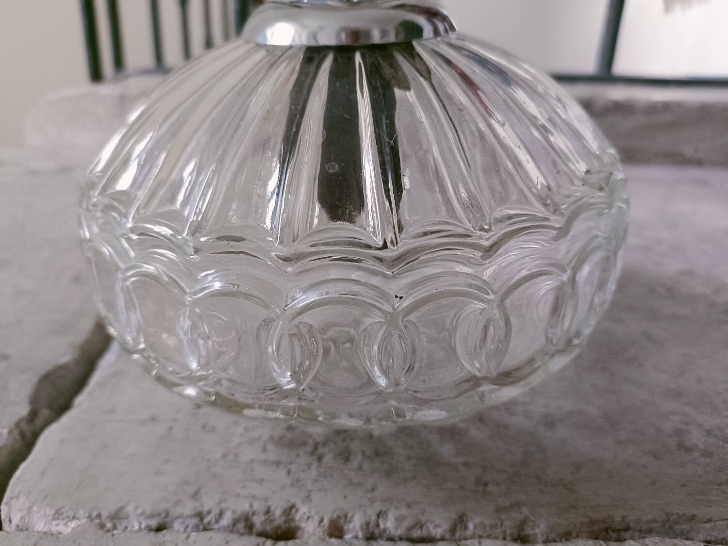 Vintage molded glass pendant light