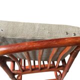 4 bamboo and fabric chairs