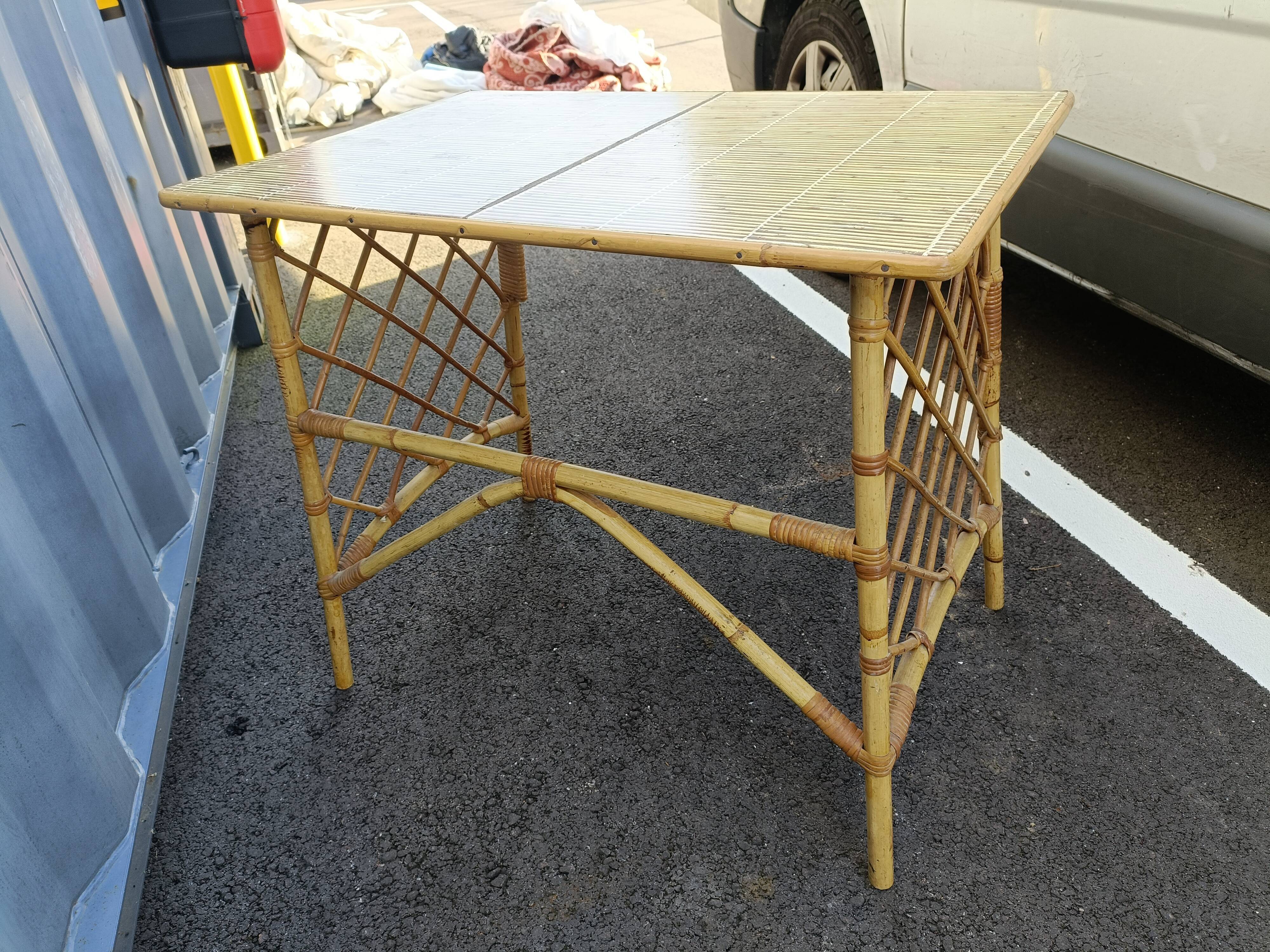 Desk in vintage rattan XXeme