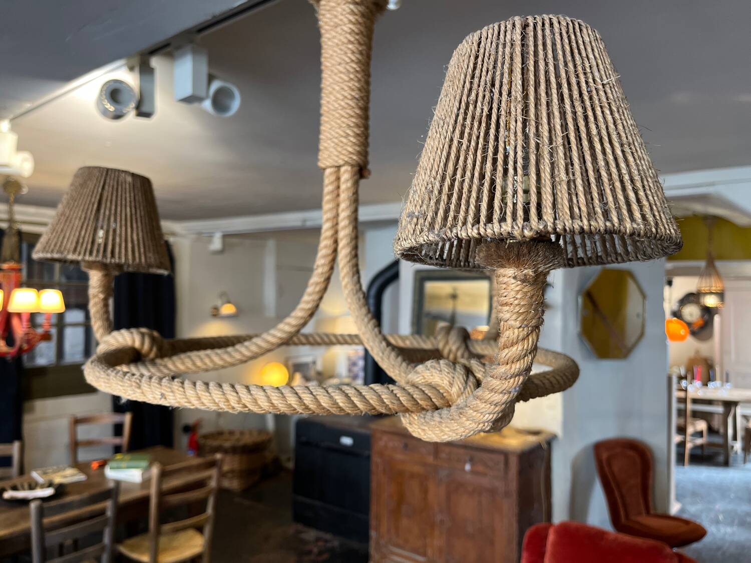 Cord chandelier 1970 Berthes Glasser